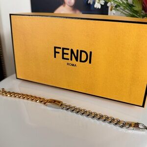 NIB FENDI Two-Tone Baguette Bracelet